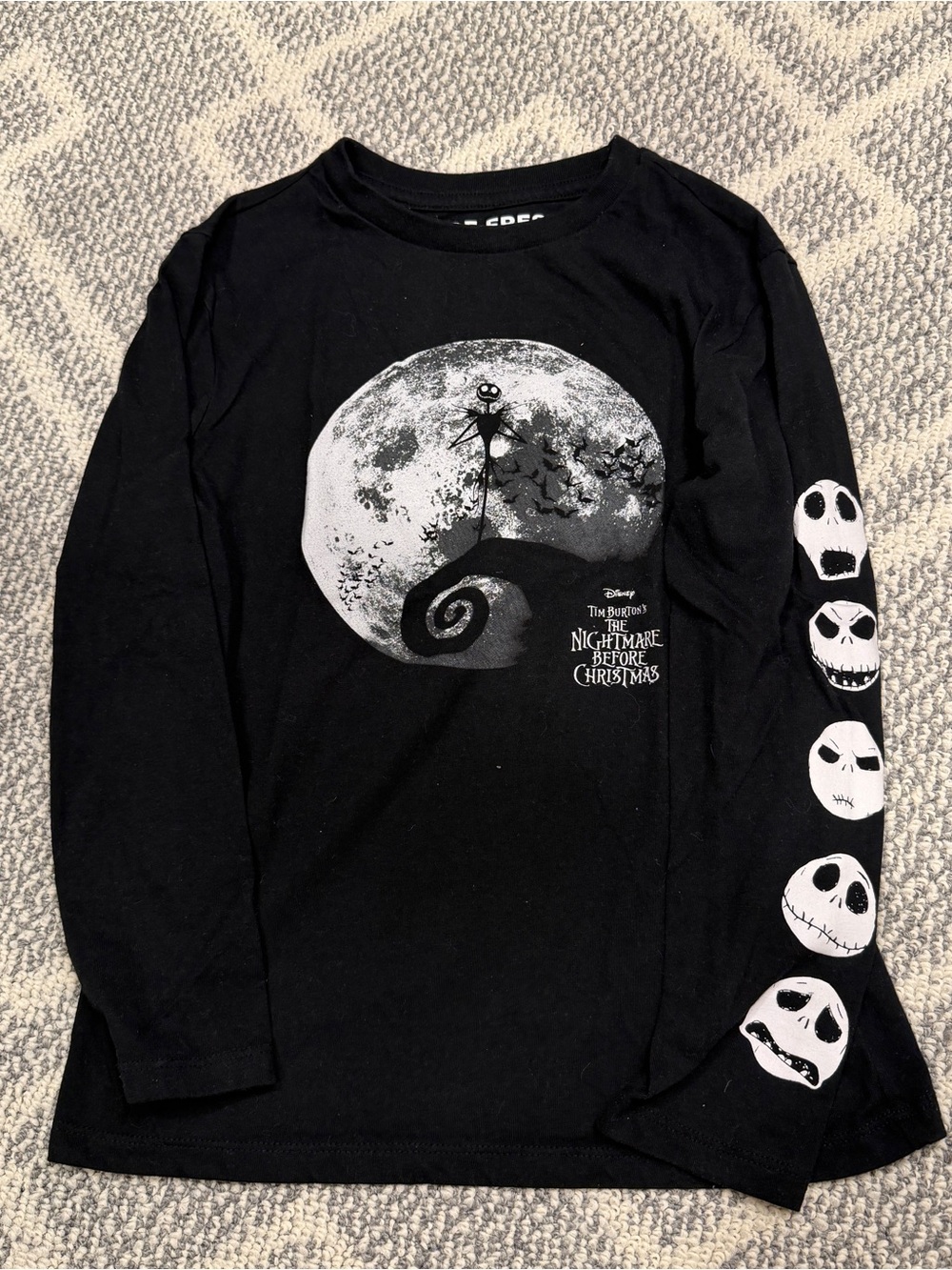 Joe Fresh Disney Nightmare Before Christmas Kids Long Sleeve Shirt Size M